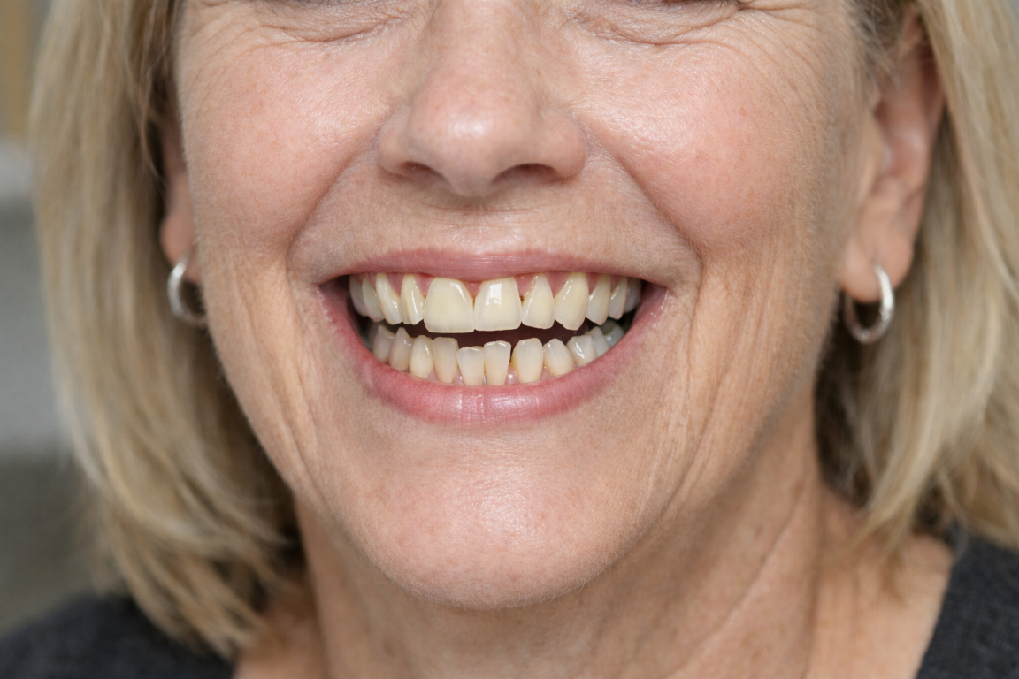 Smiling portrait with misaligned teeth (Medium) Smiling portrait with misaligned teeth (Medium)
